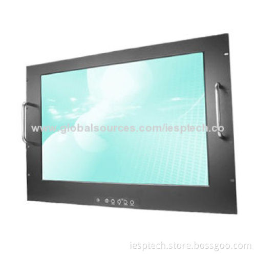 22-inch Wide LCD Interactive Display, 5-wire Touch Screen, 9U Rack Mount, VGA/HDMI/AV in, OEM/ODM